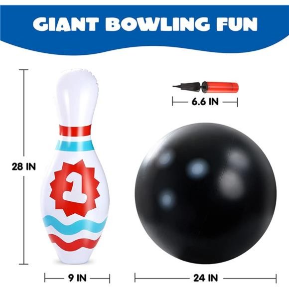 Giant Inflatable Bowling Set for Kids and Adults, Christmas Birthday Party Games - Picture 5 of 7